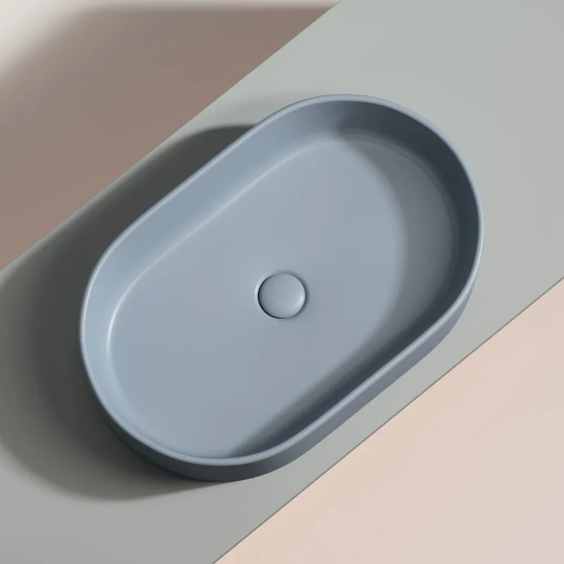 Накладная раковина Ceramicanova Element CN6048MHL серо-голубая матовая Sancos — официальный сайт