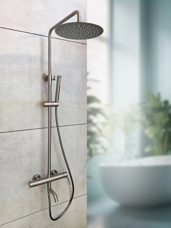 Душевая стойка AltroBagno Unione 030210 GrMt, оружейная сталь Sancos — официальный сайт