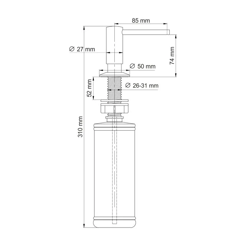 Дозатор для кухонной мойки Wasserkraft Sauer 75991 глянцевое золото Sancos — официальный сайт