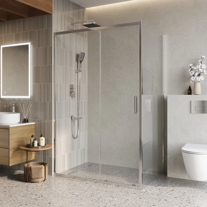 Душевой уголок BelBagno Luce AH-1-130/90-C-Cr профиль хром, стекло прозрачное Sancos — официальный сайт