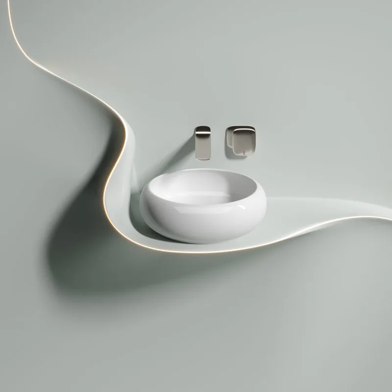 Накладная раковина Ceramicanova Element CN6050 белая глянцевая Sancos — официальный сайт