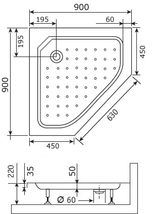 Поддон для душа RGW Style TR 90x90x21 Sancos — официальный сайт