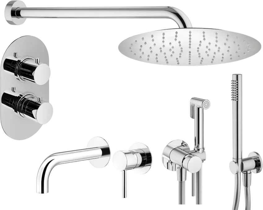 Комплект для ванной Plumberia Selection Ixo KITZXOT18CR210 С ВНУТРЕННЕЙ ЧАСТЬЮ, хром Sancos — официальный сайт