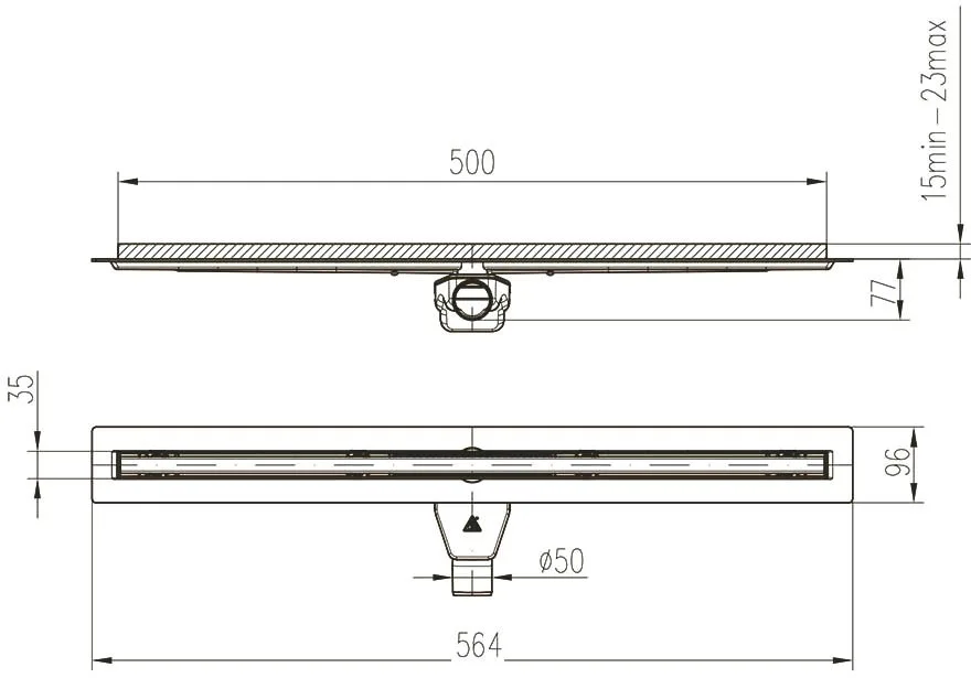 Душевой трап (лоток) Veconi Slim Line 500 хром матовый Sancos — официальный сайт