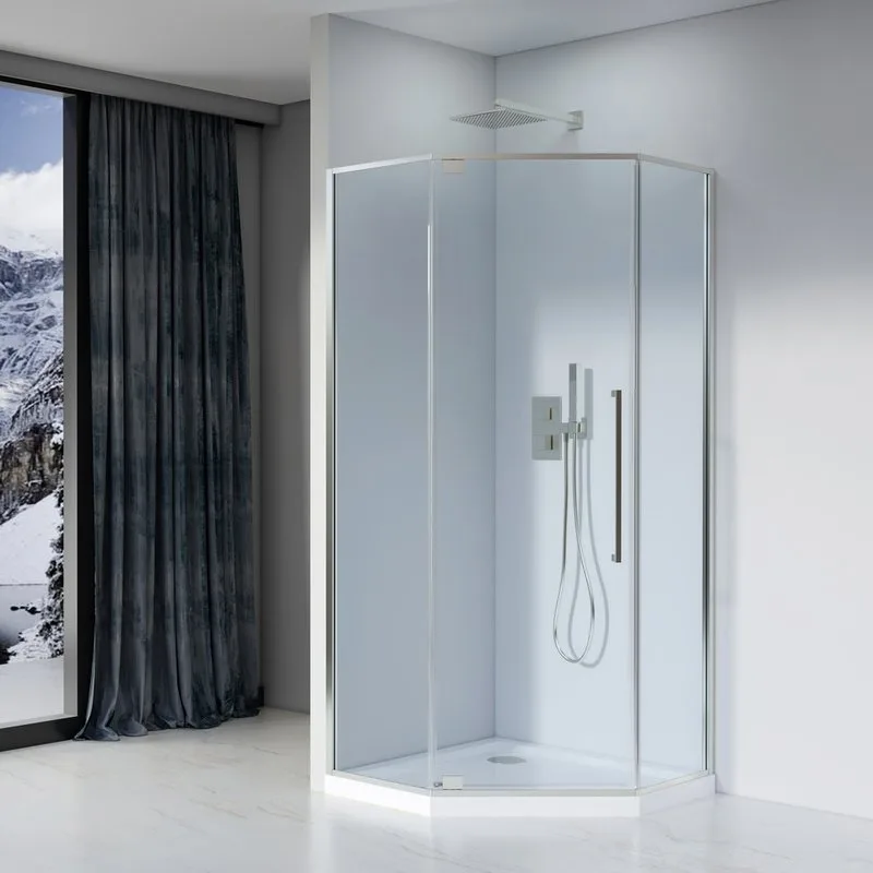 Душевой уголок Black&White Stellar Wind S815 CC 100х100, профиль хром, стекло прозрачное Sancos — официальный сайт