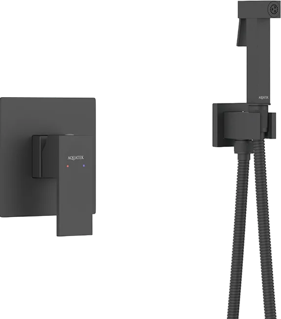 Гигиенический душ AQUATEK Либра AQ1619MB со смесителем, С ВНУТРЕННЕЙ ЧАСТЬЮ, матовый черный Sancos — официальный сайт