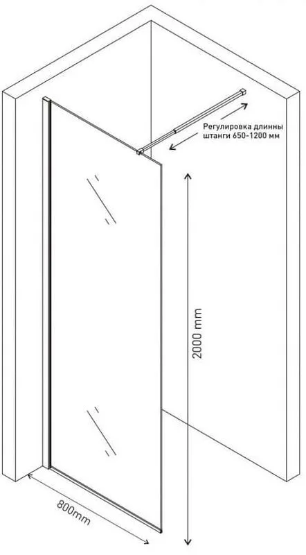 Душевая перегородка Berges Sky Black 064008 80x200, профиль черный Sancos — официальный сайт