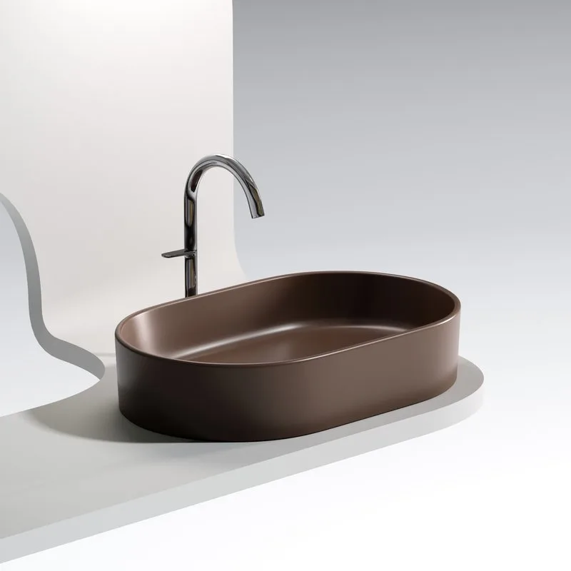 Накладная раковина Ceramicanova Element CN6048MDB темно-коричневая матовая Sancos — официальный сайт