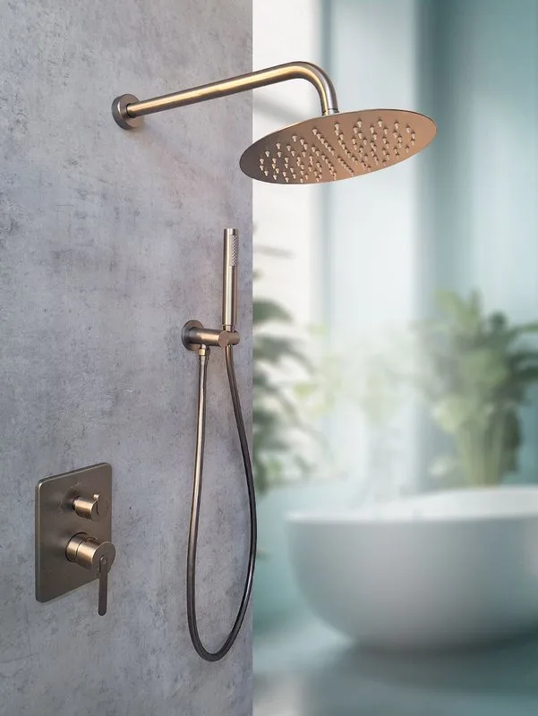 Душевой комплект ALTROBAGNO Юнион (Unione) 040108 GM С ВНУТРЕННЕЙ ЧАСТЬЮ, оружейная сталь Sancos — официальный сайт