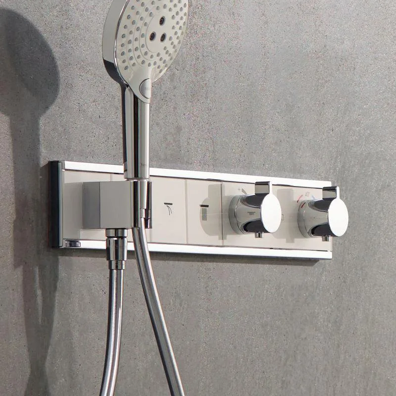 Термостатический смеситель встраиваемый Hansgrohe RainSelect 15356400, для душа, матовый белый, хром Sancos — официальный сайт