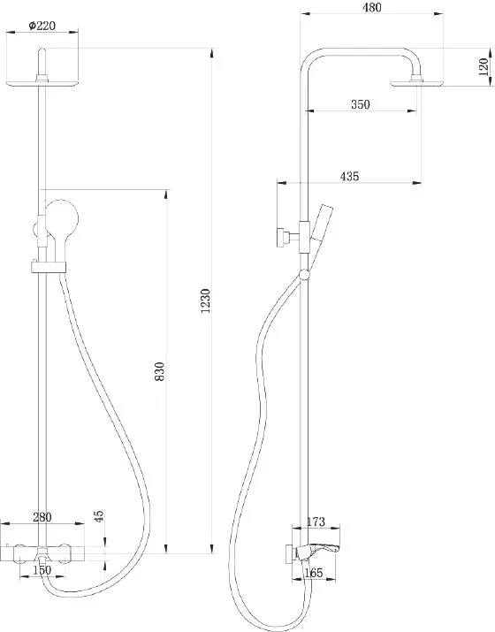 Душевая стойка Abber Thermostat AF8516B, черная матовая Sancos — официальный сайт