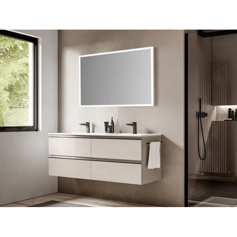 Зеркало в ванную с подсветкой Esbano ES-3682KD 100x80 см для ванной комнаты прямоугольное, со встрое