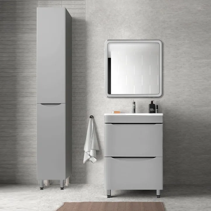 Тумба под раковину без столешницы Style Line Бергамо Мини 60 Люкс Plus напольная, антискрейтч серая