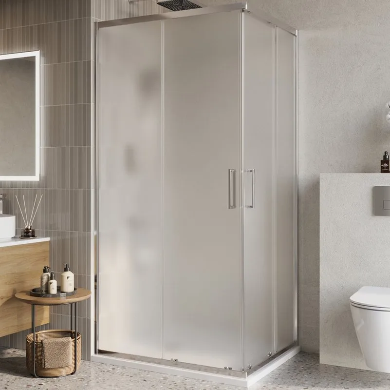 Душевой уголок BelBagno Luce AH-2-100/80-P-Cr 100x80, профиль хром, стекло рифленое Sancos — официальный сайт