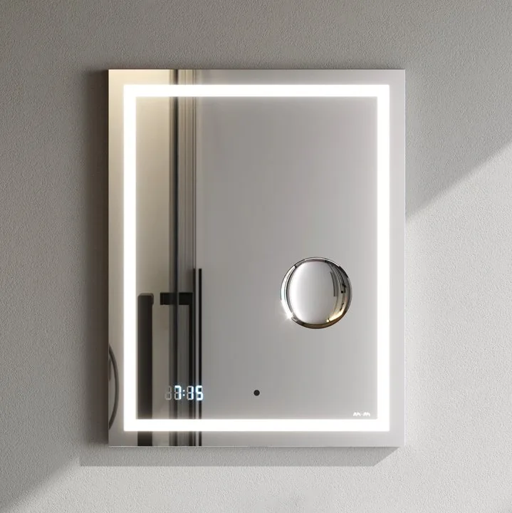 Зеркало AM.PM Gem 55 с LED-подсветкой, часами и косметическим зеркалом Sancos — официальный сайт