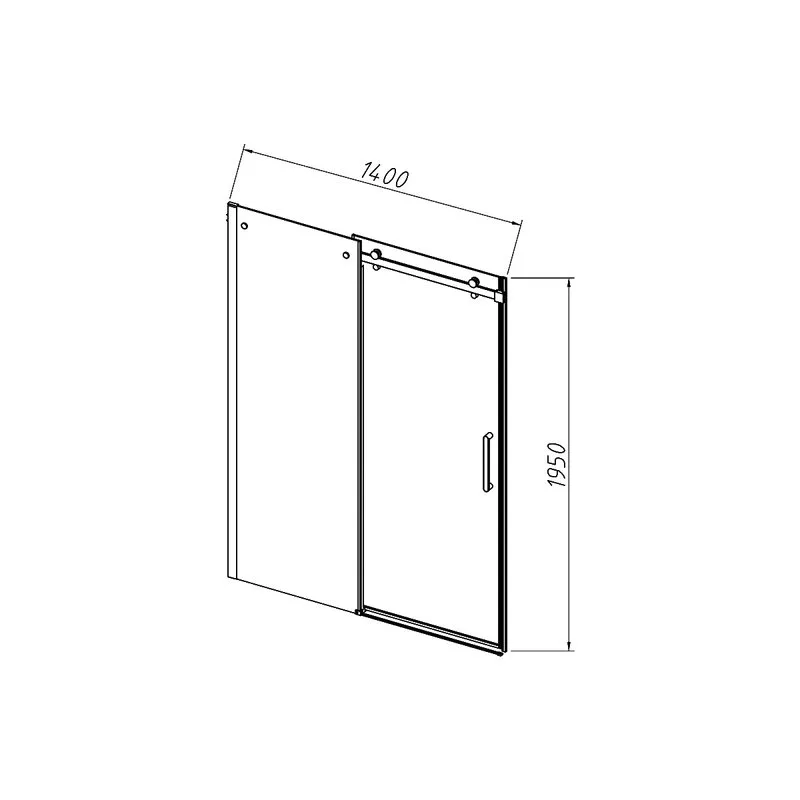 Душевая дверь в нишу Vincea Como-N VDS-4CN140CGB 140 см, профиль черный матовый, стекло тонированное Sancos — официальный сайт
