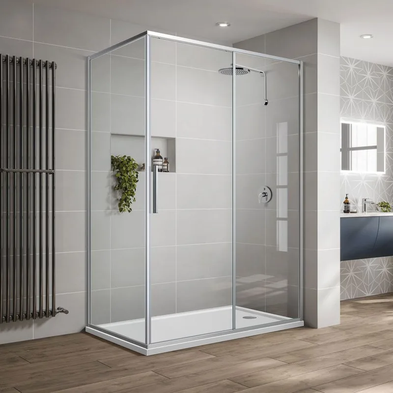 Душевой уголок Vincea Slim-U VSR-2SU9012CL 120x90 см, профиль хром, стекло прозрачное Sancos — официальный сайт
