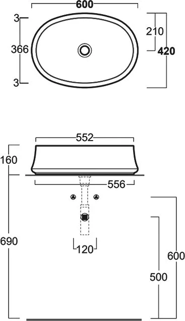 Накладная раковина Simas Sharp SH04bi*0 60x42 см Sancos — официальный сайт