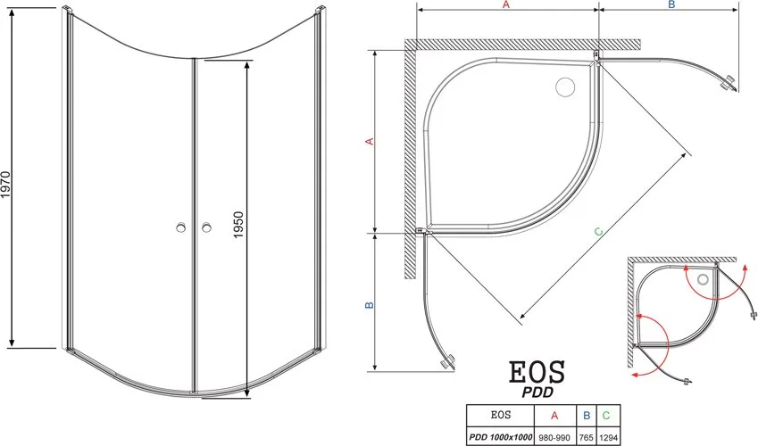 Душевой уголок Radaway EOS PDD 100 интимато Sancos — официальный сайт