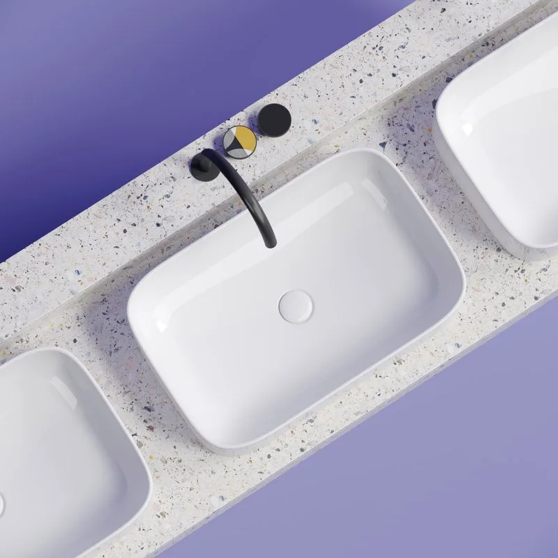 Накладная раковина Ceramicanova Element CN6053 белая глянцевая Sancos — официальный сайт