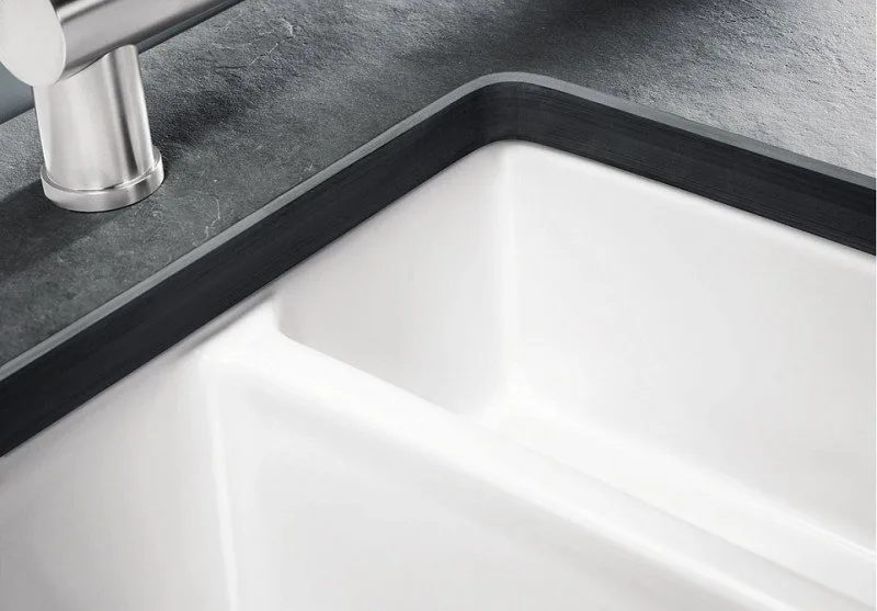 Мойка кухонная Blanco Subline 350/150-U глянцевая белая, с отводной арматурой InFino Sancos — официальный сайт