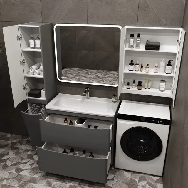 Шкаф над стиральной машиной Style Line Бергамо Мини Люкс Plus 60 антискрейч серый