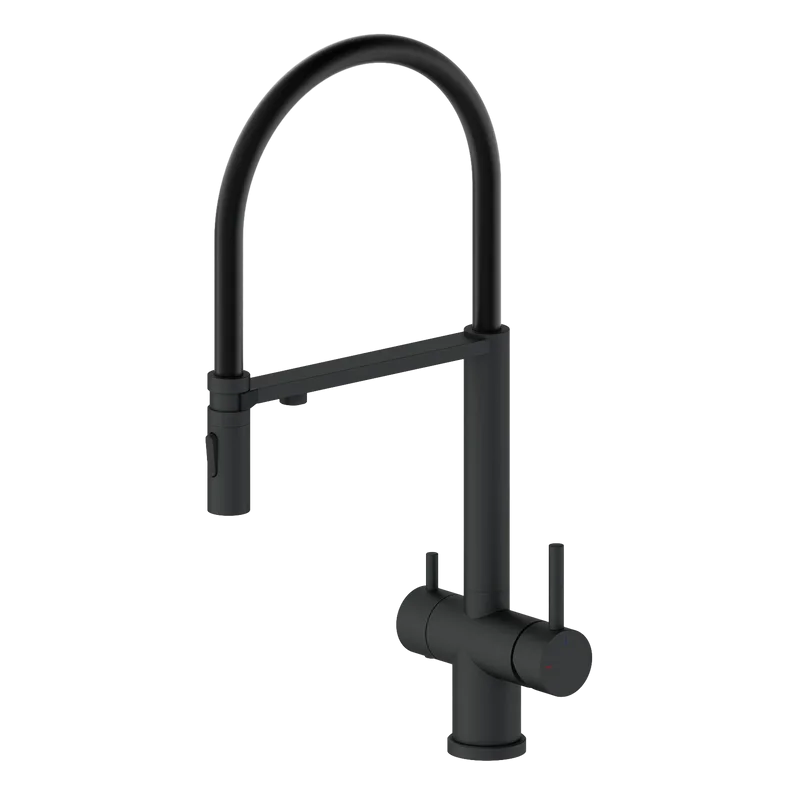 Смеситель для кухни Wonzon & Woghand WW-88458009-MB с гибким изливом, матовый черный Sancos — официальный сайт
