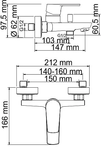 Смеситель для ванны с душем Wasserkraft Dill 6101 Sancos — официальный сайт
