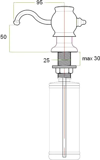 Дозатор для кухонной мойки Zorg ZR-24 сталь Sancos — официальный сайт