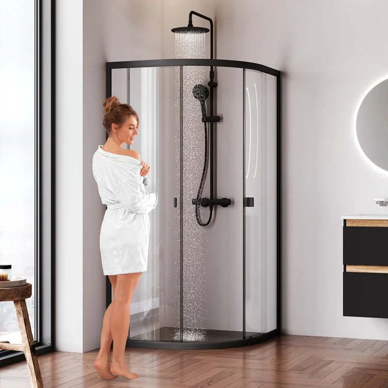 Душевой уголок AM.PM X-Joy Twin Slide W88G-205-090BT64 90x90, профиль черный Sancos — официальный сайт