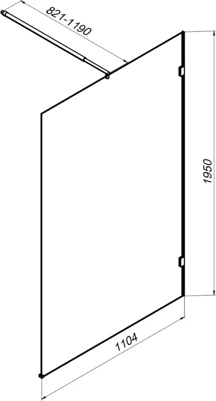 Душевая перегородка AM.PM X-Joy W94WI-110-F1-BTE 110x195, фурнитура черная, стекло прозрачное Sancos — официальный сайт