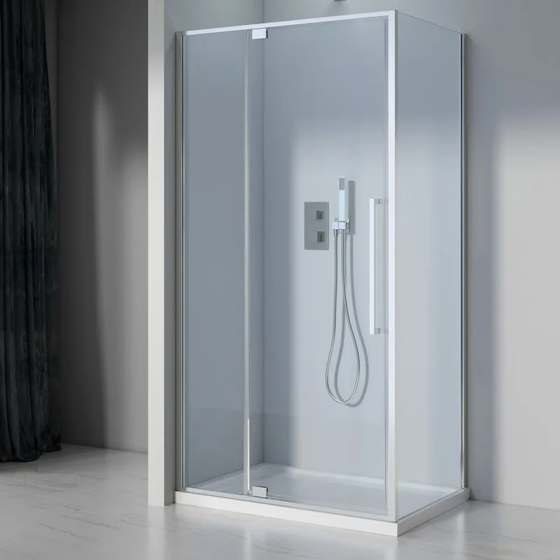 Душевой уголок Black&White Stellar Wind S818 CC 100х80, профиль хром, стекло прозрачное Sancos — официальный сайт