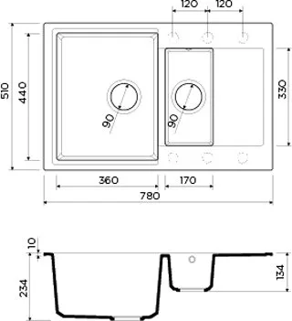 Мойка кухонная Omoikiri Daisen 78-2-BL черная Sancos — официальный сайт