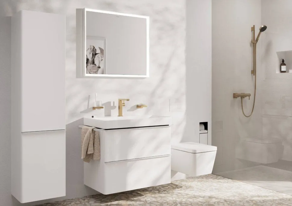 Смеситель для раковины Hansgrohe Tecturis E 150 Fine 73040140 шлифованная бронза Sancos — официальный сайт