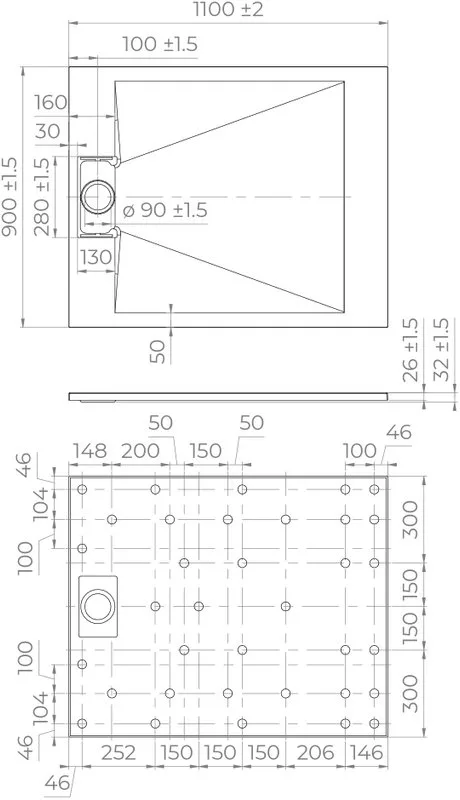 Поддон для душа RGW TUS W 110x90 Sancos — официальный сайт