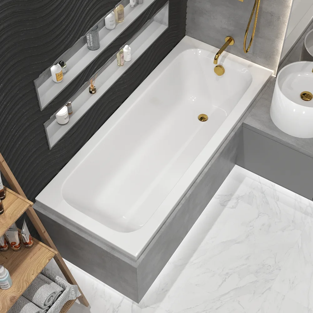 Акриловая ванна WHITECROSS Vibe 170x70 см, пристенная, белая Sancos — официальный сайт