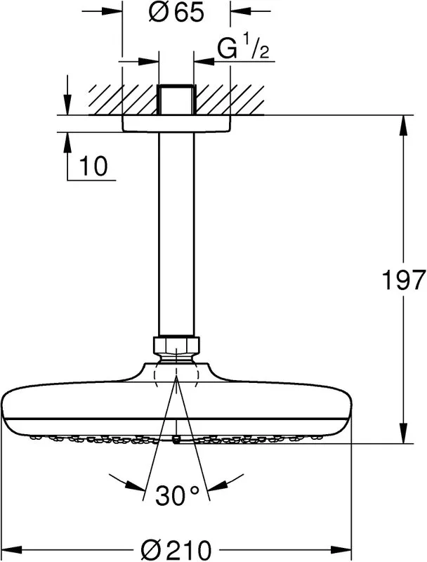 Верхний душ Grohe Tempesta 26413000 Sancos — официальный сайт