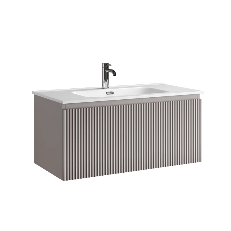 Тумба под раковину Sancos Snob R 1.0 90 подвесная Doha soft (пыльная роза), SNR1.090SM Sancos — официальный сайт