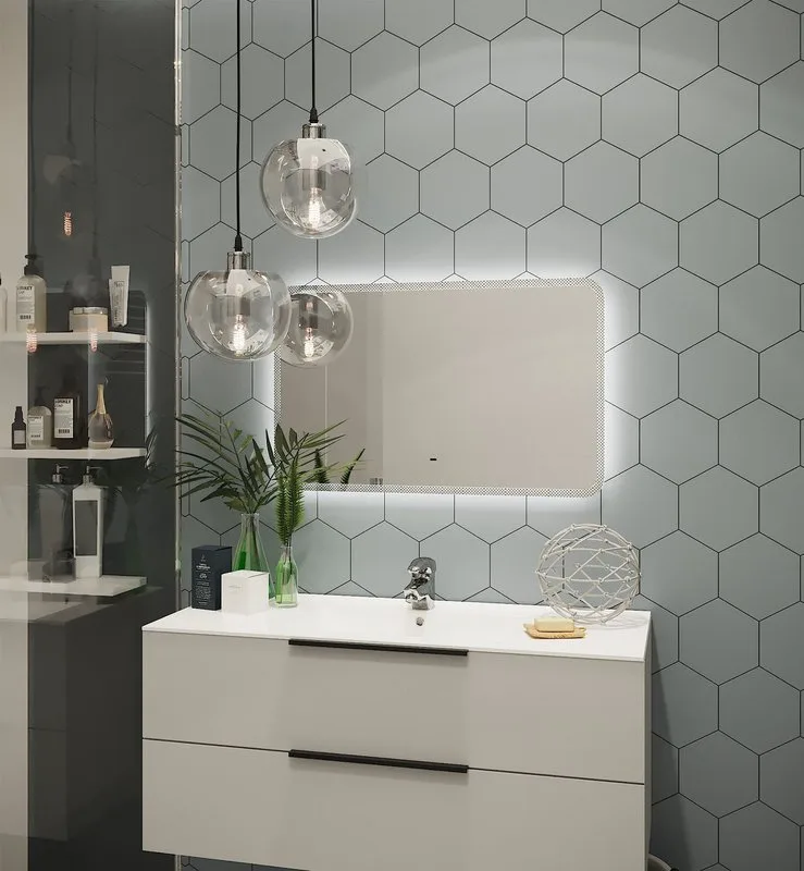 Зеркало Art&Max Messina 70х50 белое, с LED-подсветкой, 6000К Sancos — официальный сайт