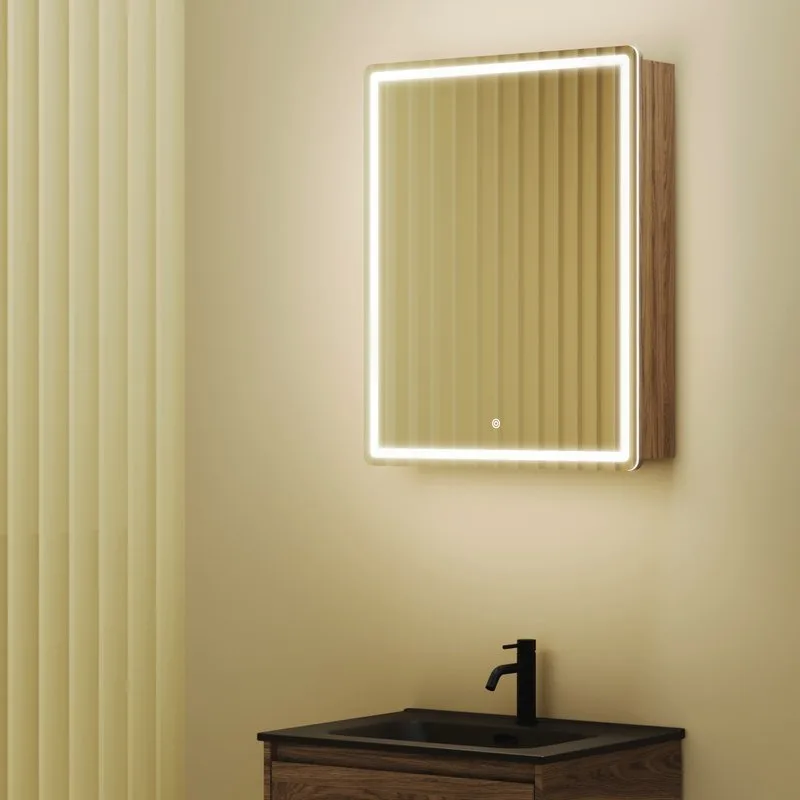 Зеркало-шкаф Sancos Mirror 60 с подсветкой, дуб чарльстон Sancos — официальный сайт