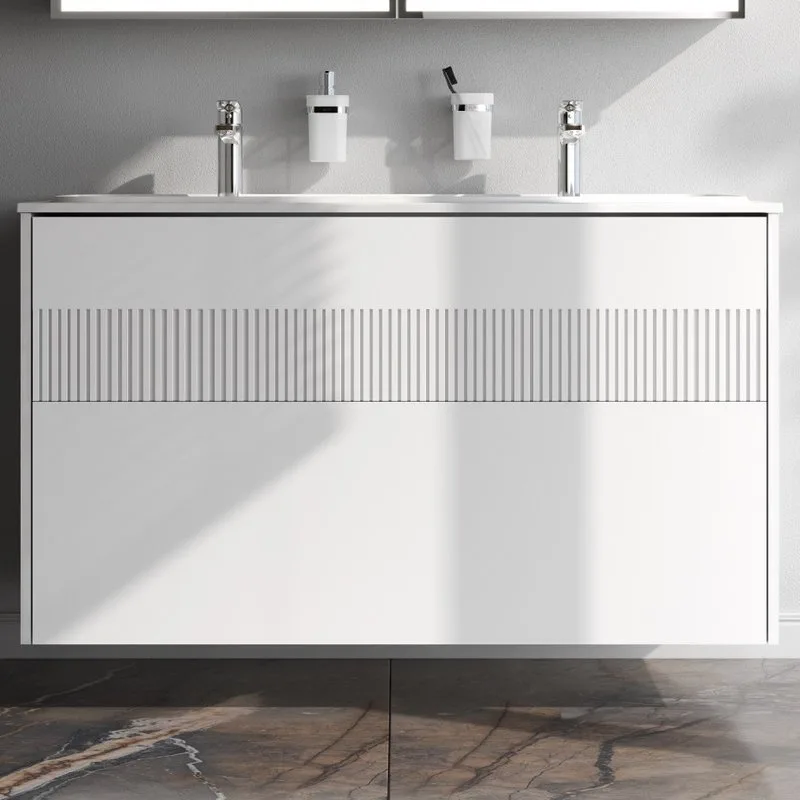 Тумба под раковину без столешницы AM.PM Func 120 белая матовая, с 2 ящиками Sancos — официальный сайт