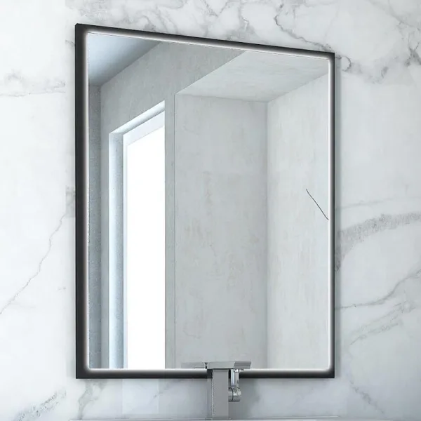 Зеркало Cezares Tiffany 90x73 nero grafite, с LED-подсветкой