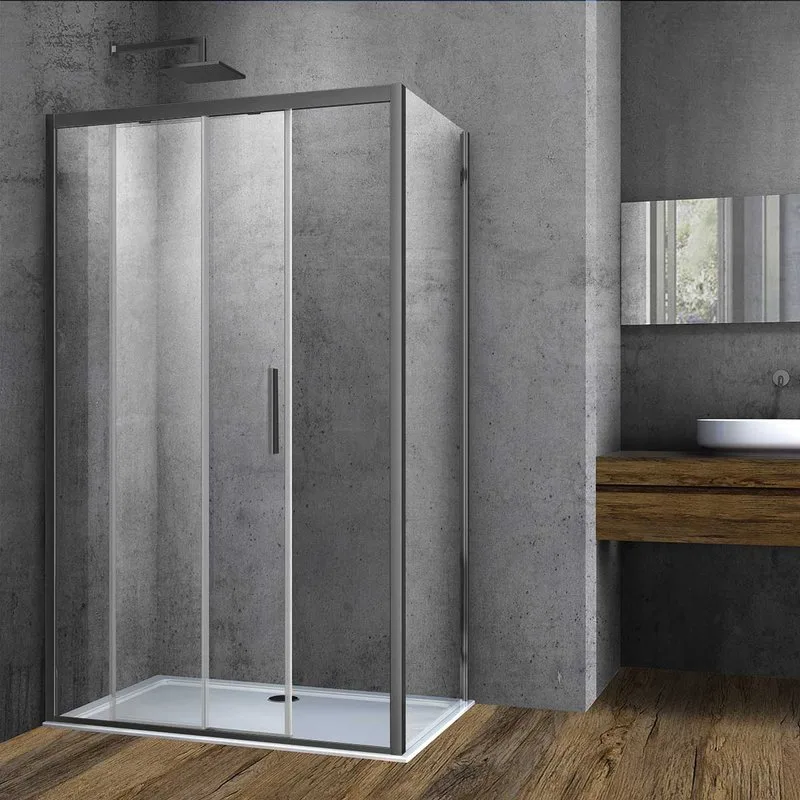 Душевой уголок Vincea Soft VSR-3SO8013CLGM 130х80, профиль вороненая сталь, стекло прозрачное Sancos — официальный сайт
