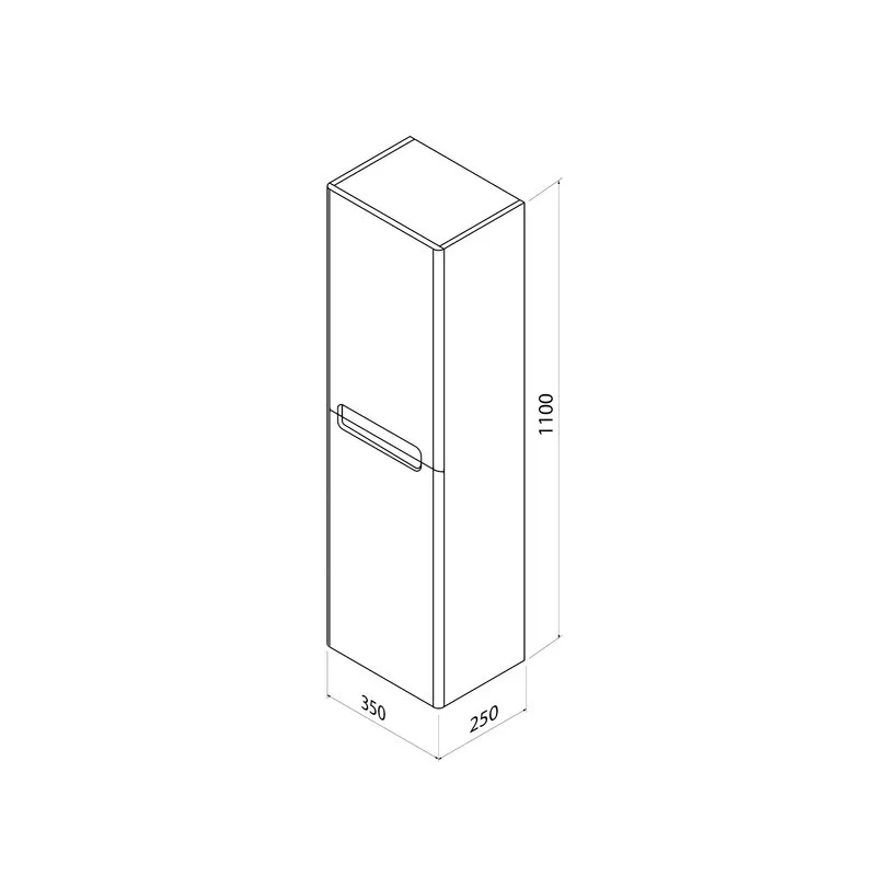 Шкаф-пенал для ванной IDDIS Edifice 35 подвесной, глянцевый белый Sancos — официальный сайт