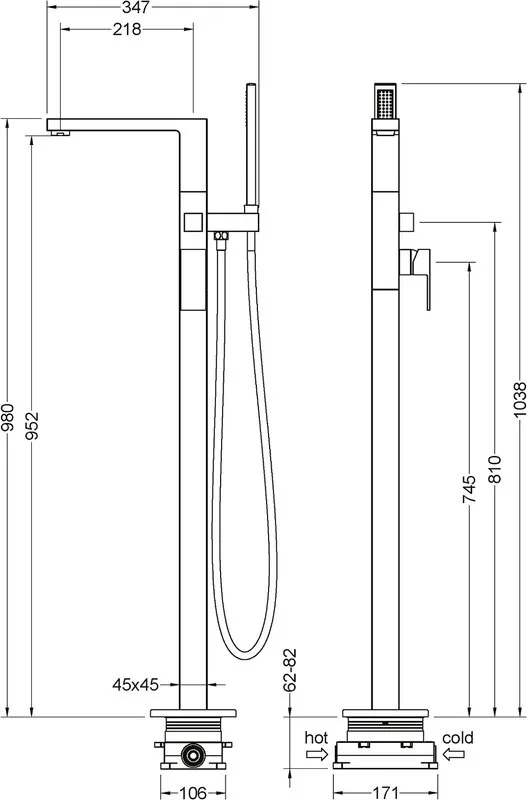 Напольный смеситель для ванны с душем Timo Selene 2210/03Y-CR, черный Sancos — официальный сайт