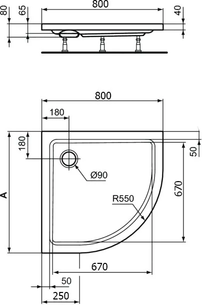 Поддон для душа Ideal Standard Hotline 80x80 сегментный Sancos — официальный сайт