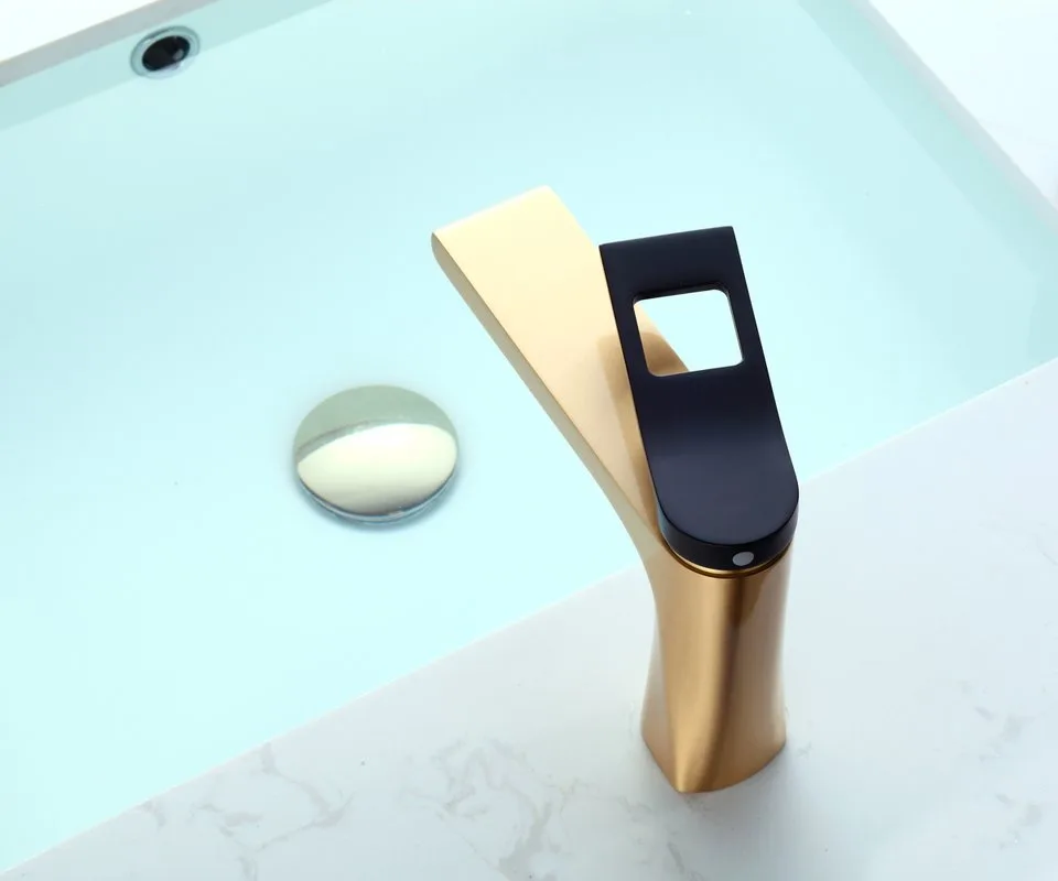 Смеситель для раковины Bronze de Luxe Element EL02GB золото черный Sancos — официальный сайт