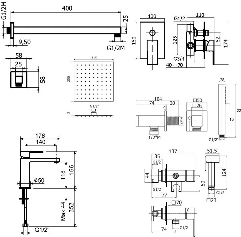 Комплект для ванной Plumberia Selection Tag KITZTG15CR53 С ВНУТРЕННЕЙ ЧАСТЬЮ, хром Sancos — официальный сайт