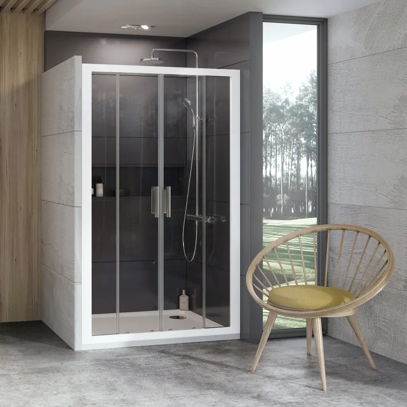 Душевая дверь в нишу Ravak 10° 10DP4-190 Transparent, профиль белый Sancos — официальный сайт