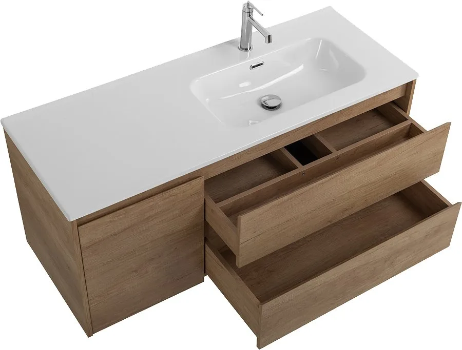 Тумба под раковину без столешницы BelBagno Kraft 120 R, 2 ящика, дверца, rovere nebrasca nature Sancos — официальный сайт